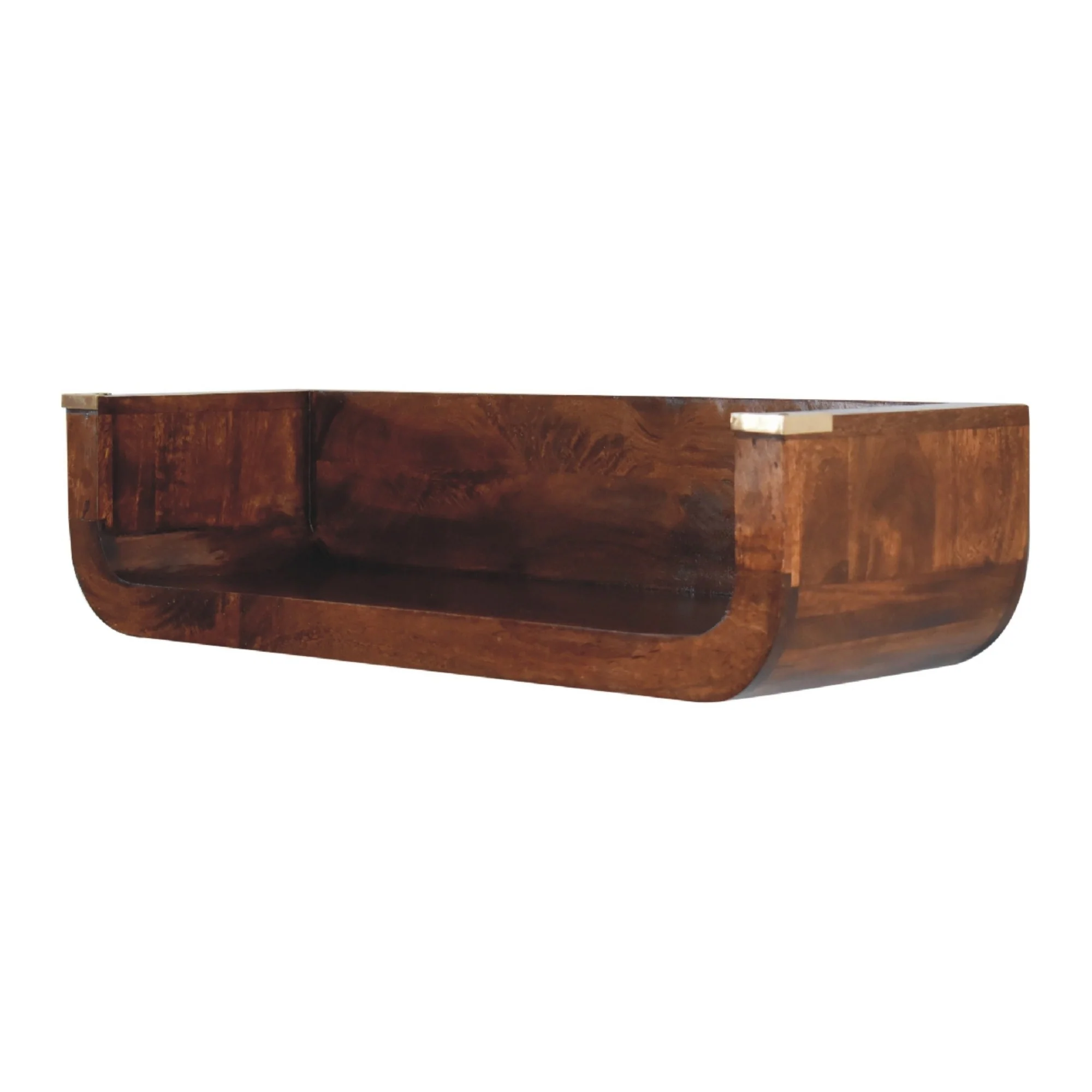 Solid Wood Indira Floating Console Open Slot Dark Brown - Image 7