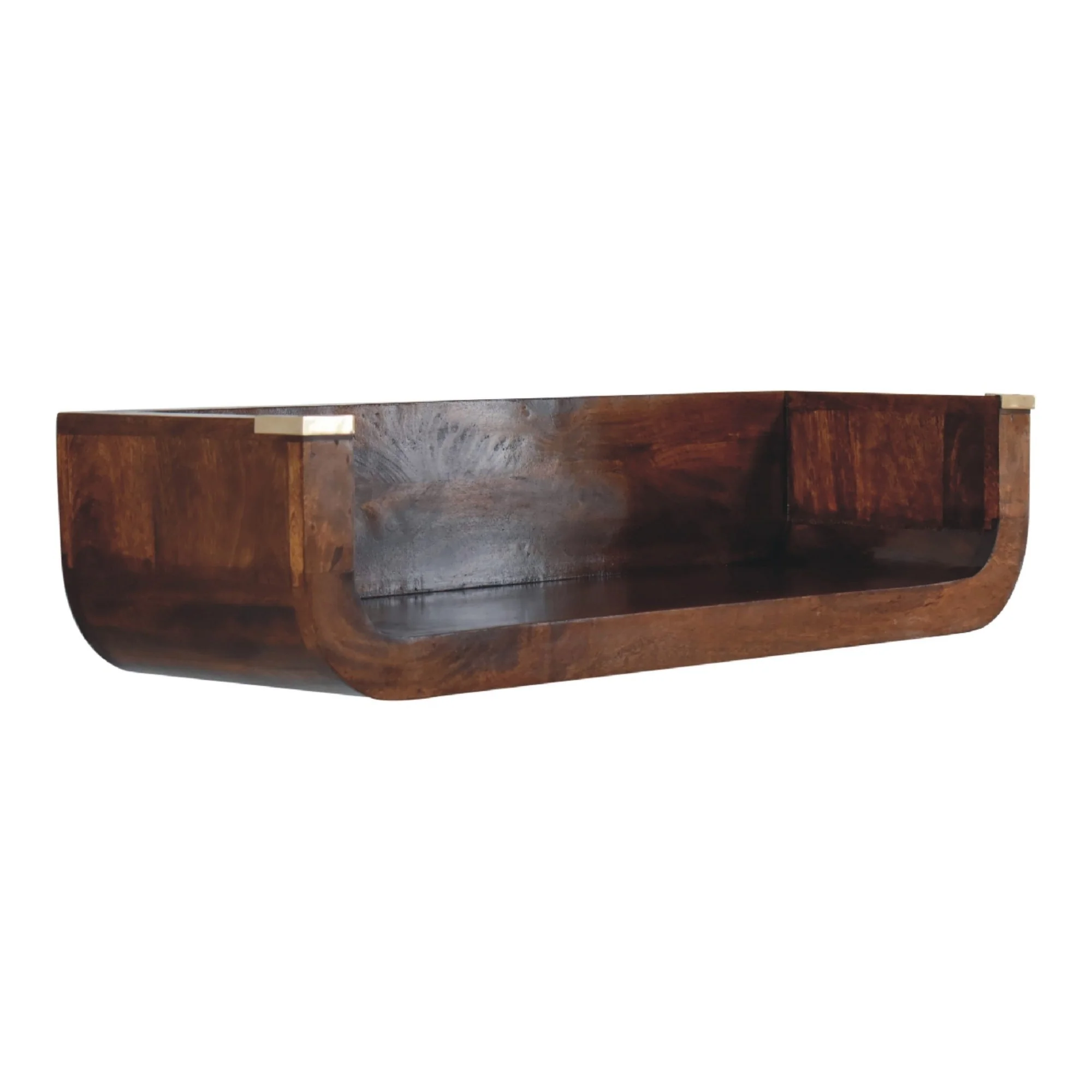 Solid Wood Indira Floating Console Open Slot Dark Brown - Image 9