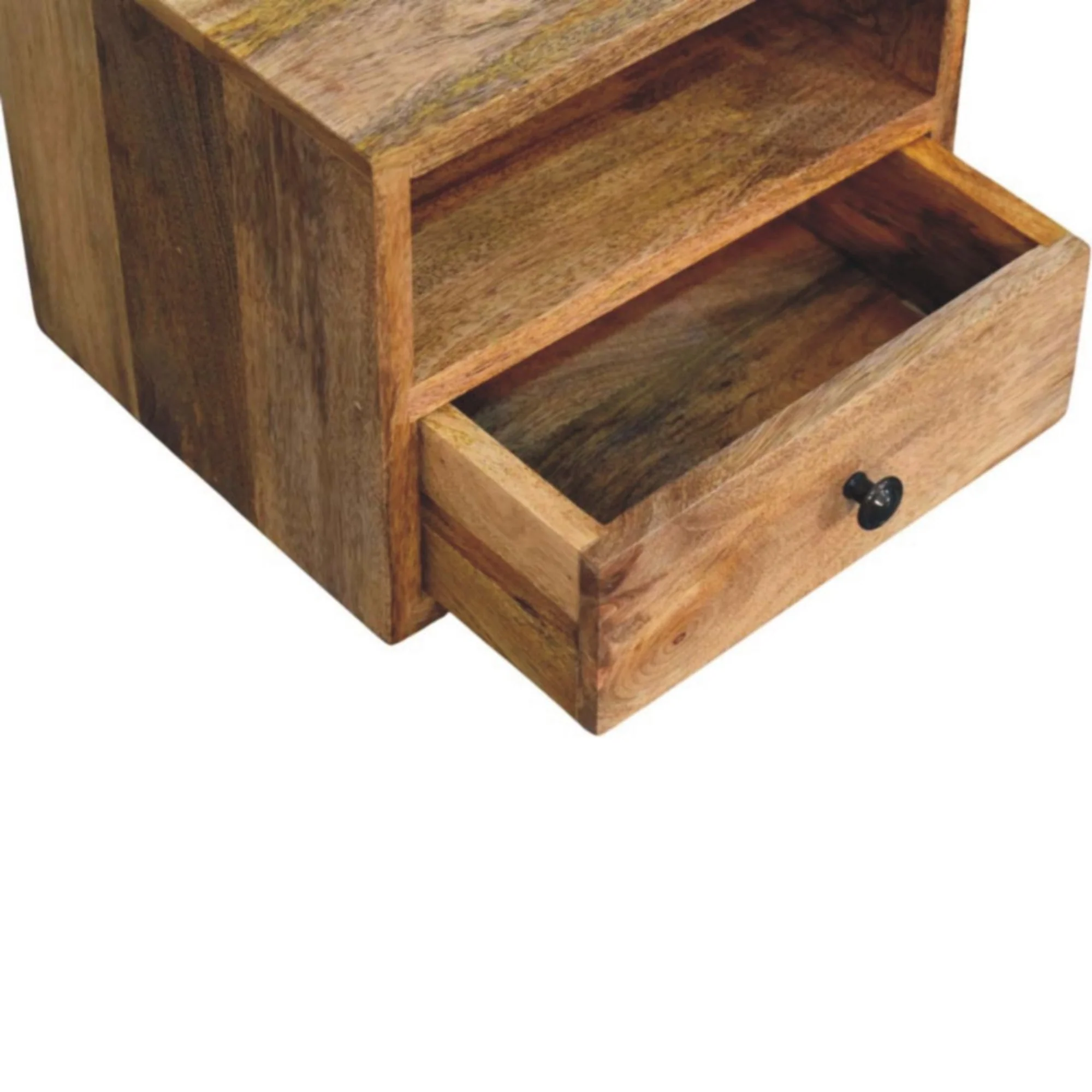 Solid Wood Solis Wall Mounted Nightstand with Drawer, Brown Oak-ish - Image 3
