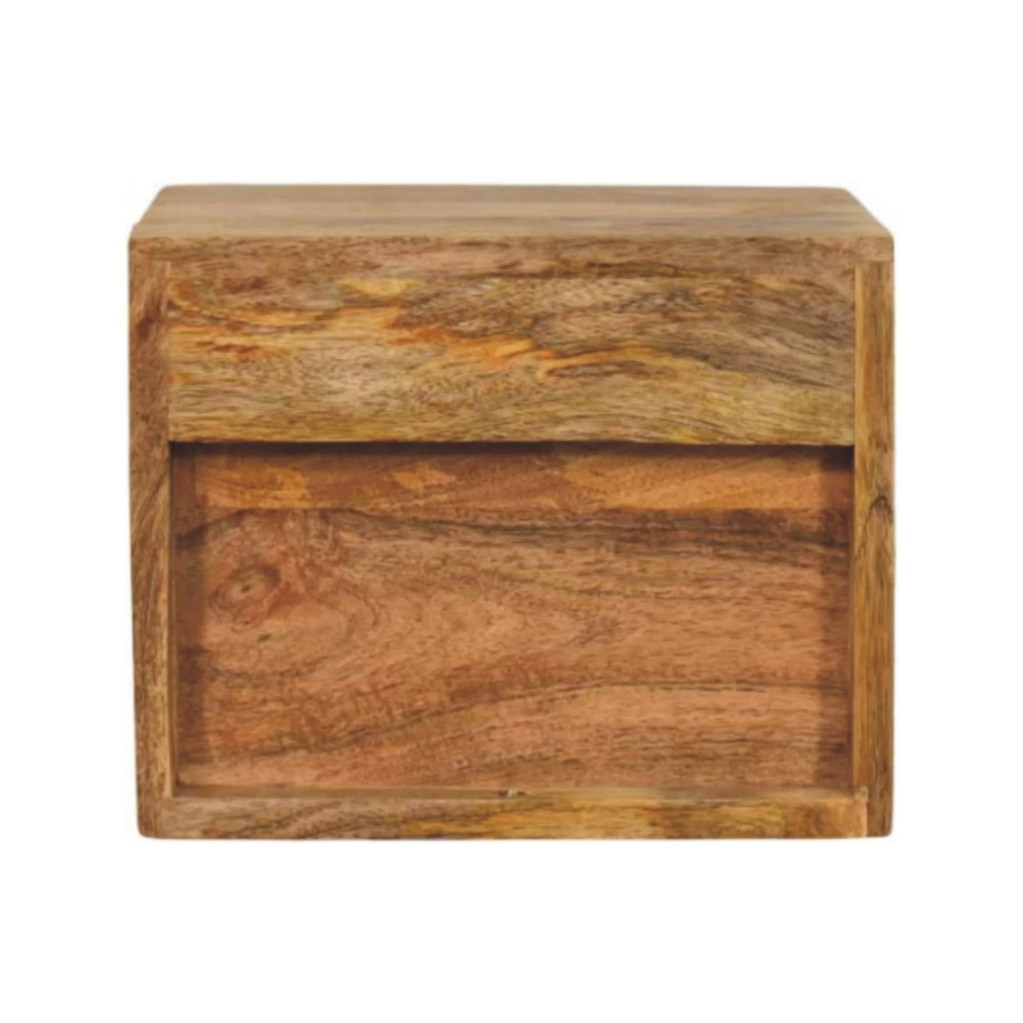 Solid Wood Solis Wall Mounted Nightstand with Drawer, Brown Oak-ish - Image 4