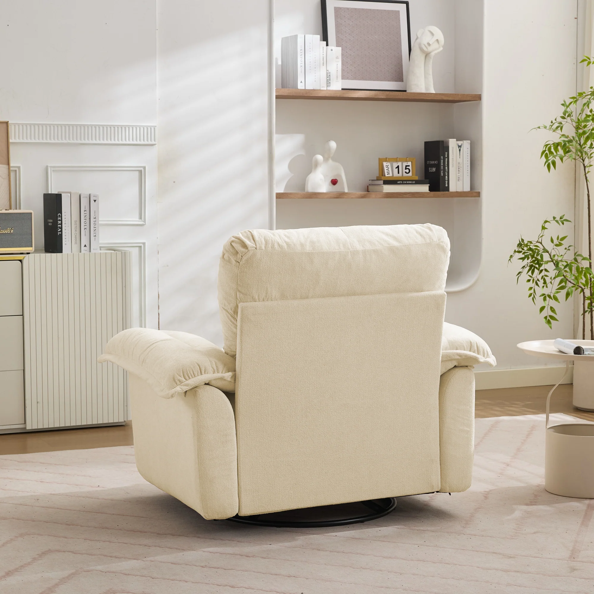 Swivel Armchair Oversized 360° Accent with Support Cushion - Chenille - Image 3