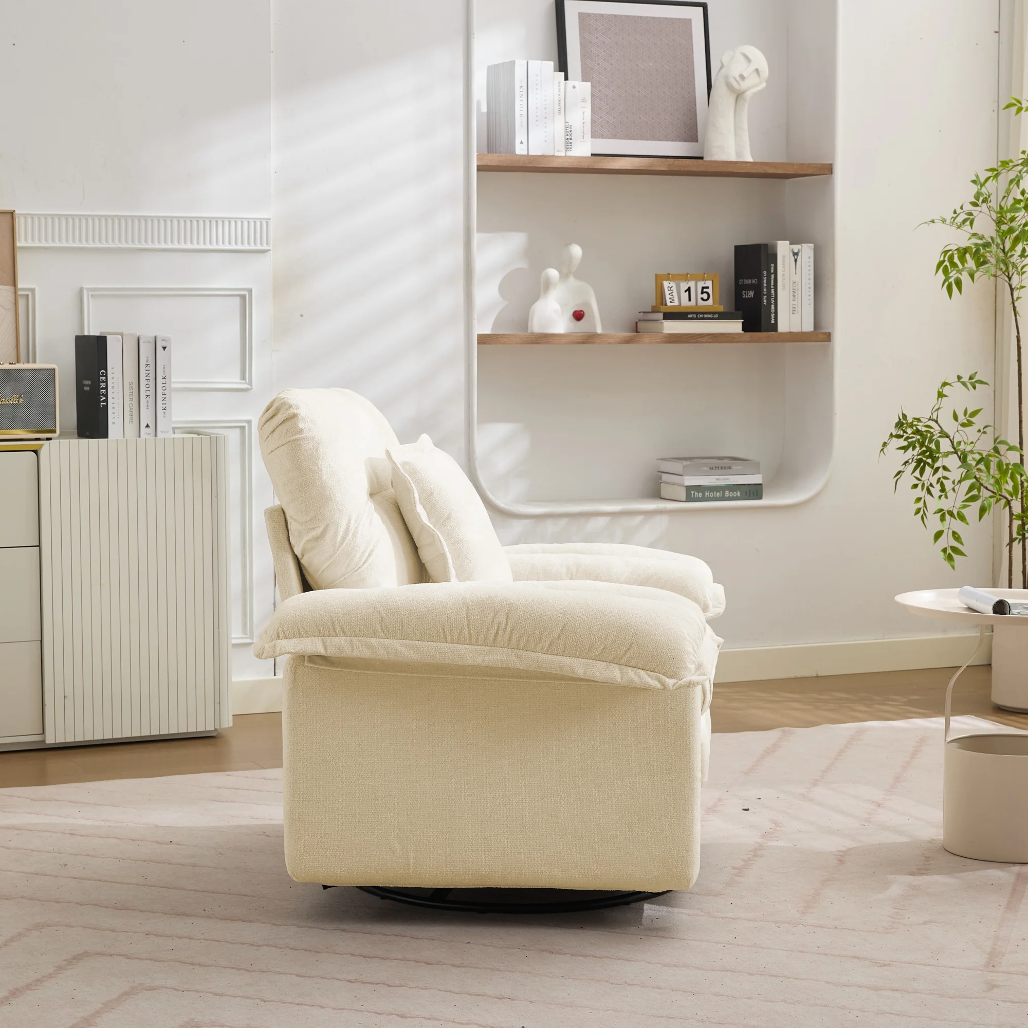 Swivel Armchair Oversized 360° Accent with Support Cushion - Chenille - Image 4