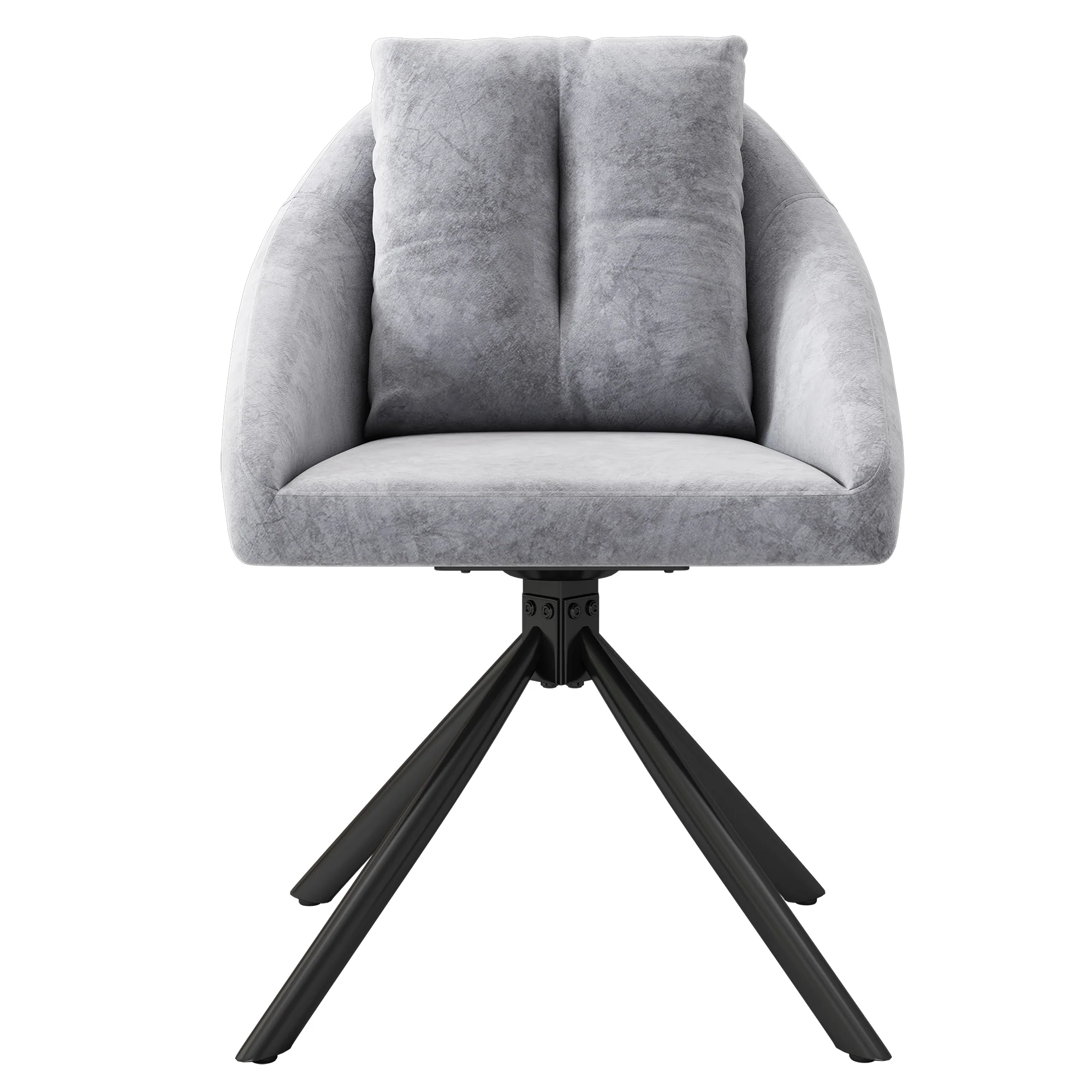 Swivel Dining Chair Set of 4 Ergonomic - Grey Velvet - Image 7