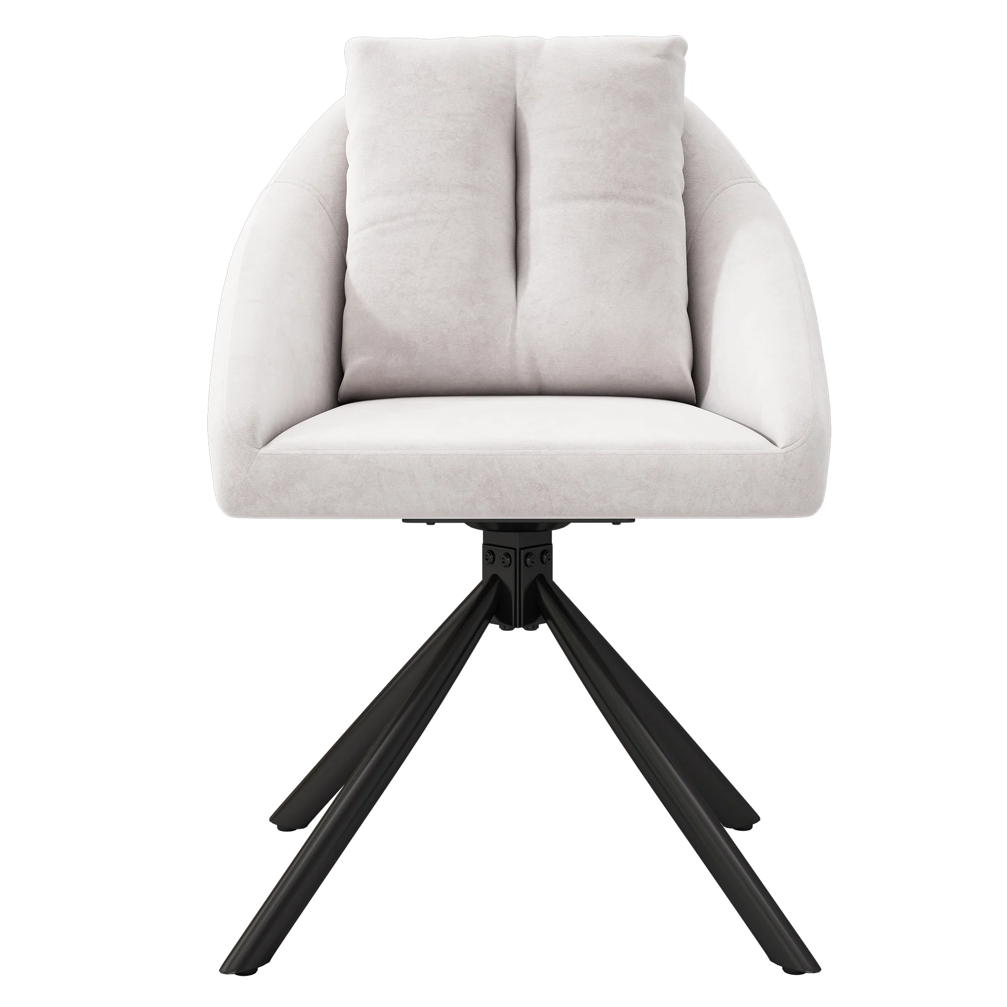 Swivel Dining Chair Set of 6 with Ergonomic Design and Breathable Fabric, Beige Velvet - Image 8