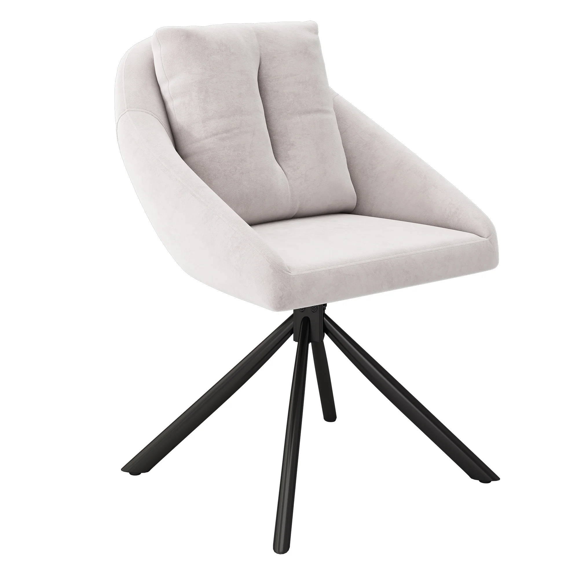 Swivel Dining Chair Set of 6 with Ergonomic Design and Breathable Fabric, Beige Velvet - Image 9