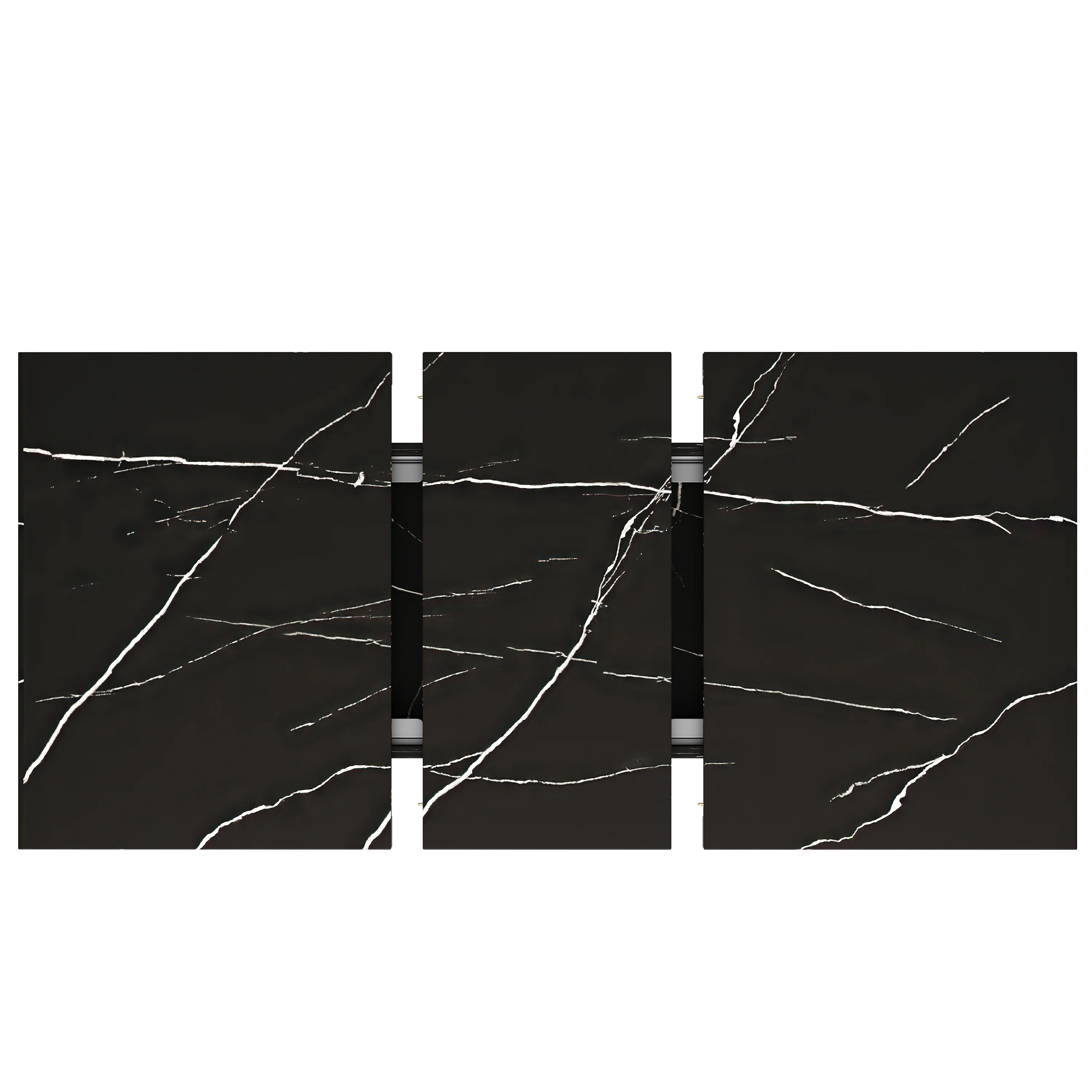 Telescopic Dining Table Extendable 120-160cm Marble Pattern - Black - Image 5
