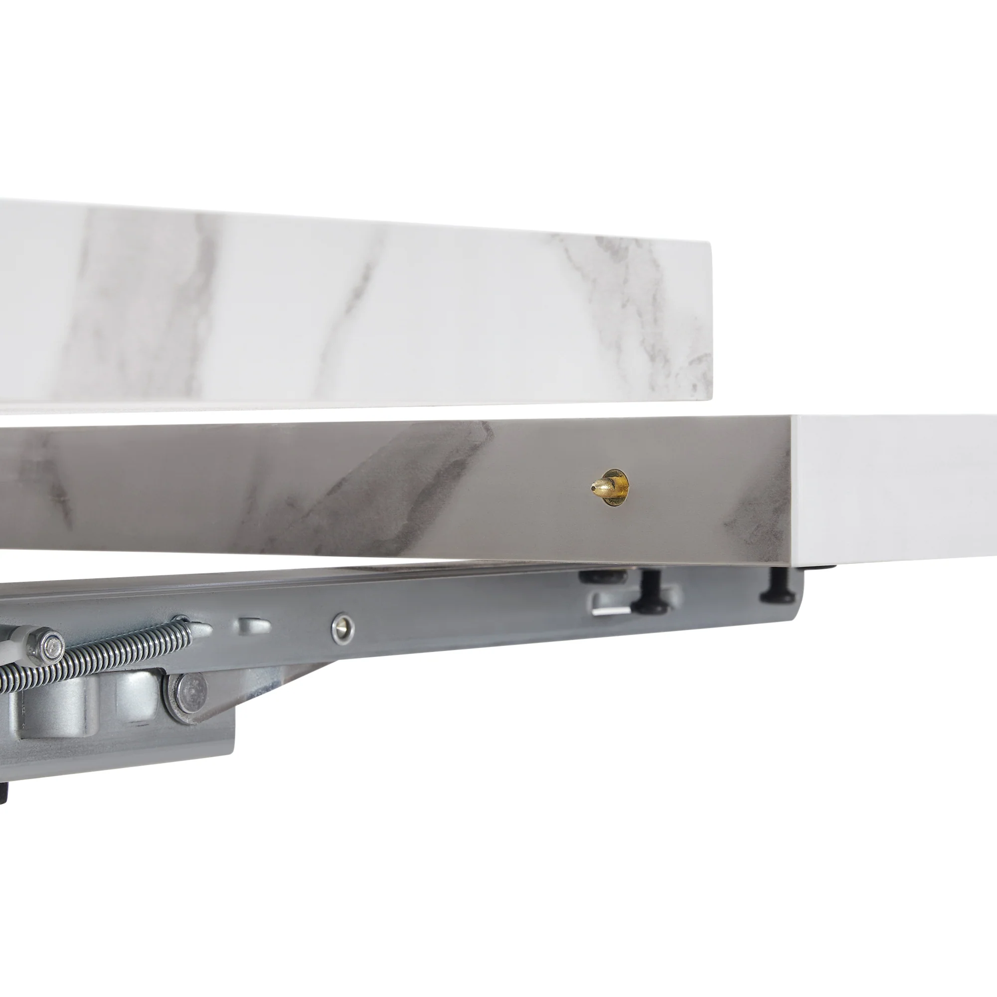 Telescopic Dining Table Extendable 99-159x75cm Space-Saving White V-Shaped Top - Image 5