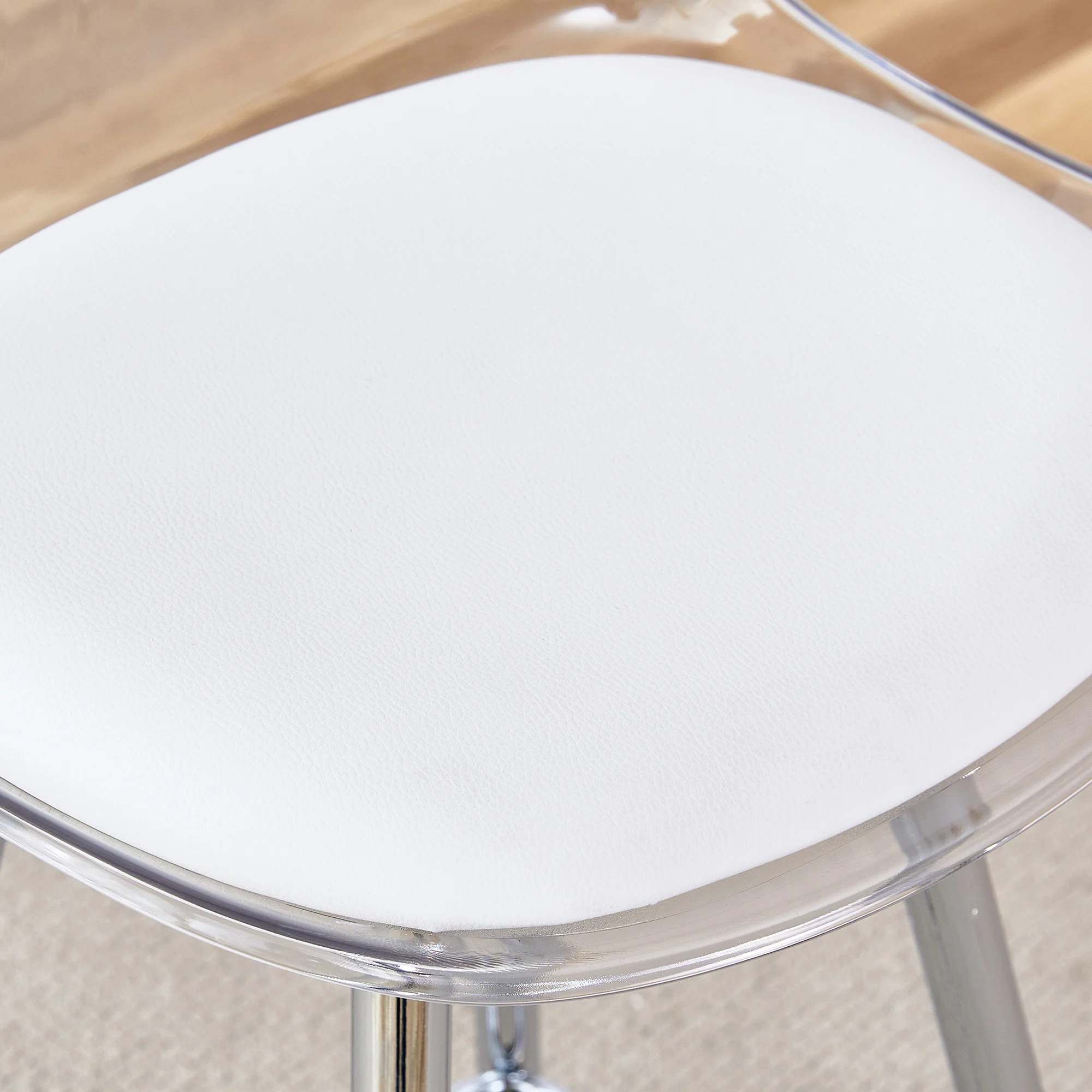Transparent Armchairs 2-Piece Set Translucent Backrests Silver Metal Frame - Image 10