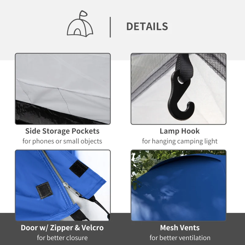 Two-Man Dome Tent, Front Vestibule - Blue/Grey - Image 5