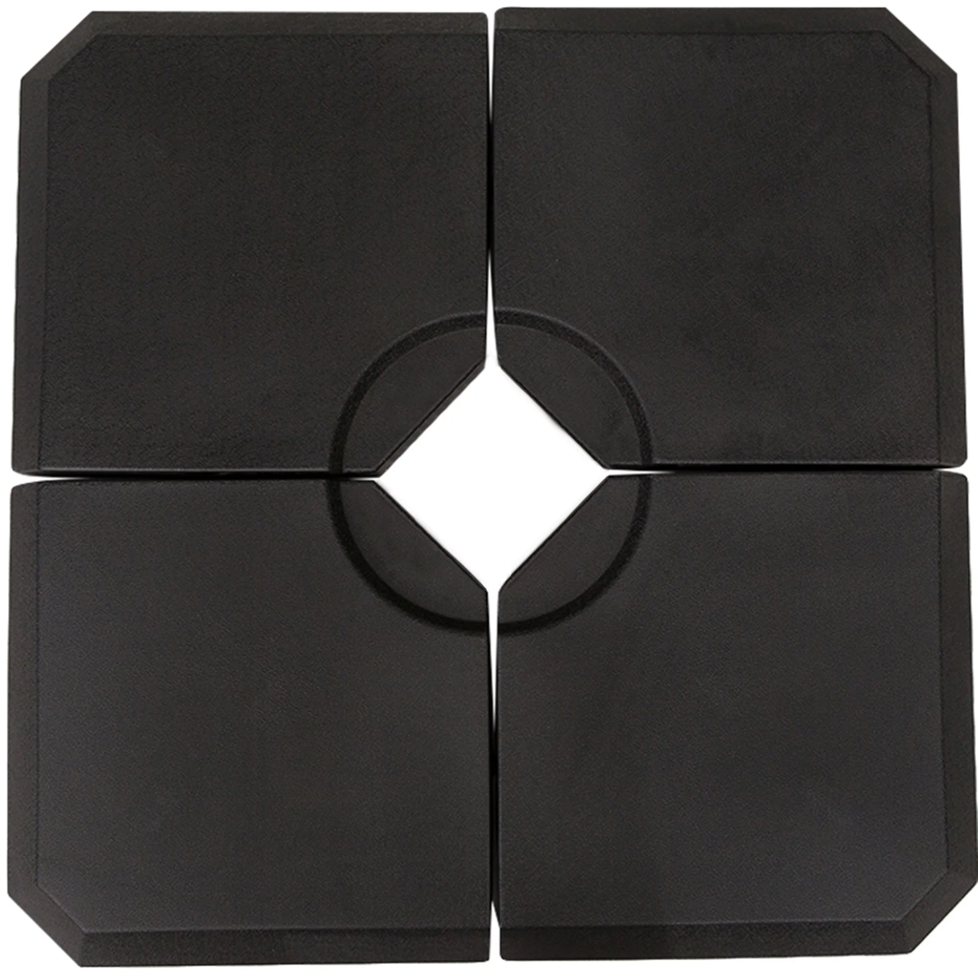 Umbrella Weight Stand, 4-Piece Fillable up to 120kg, HDPE Black - Image 2