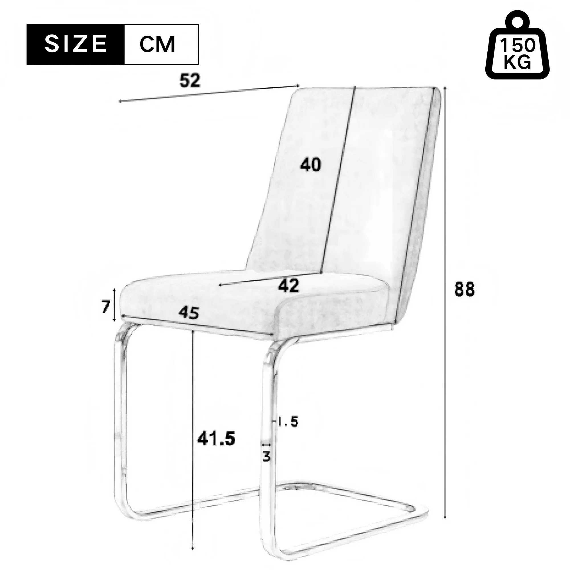 Velvet Dining Chair Set of 4, Diamond Back Silver Metal Legs, Beige - Image 8