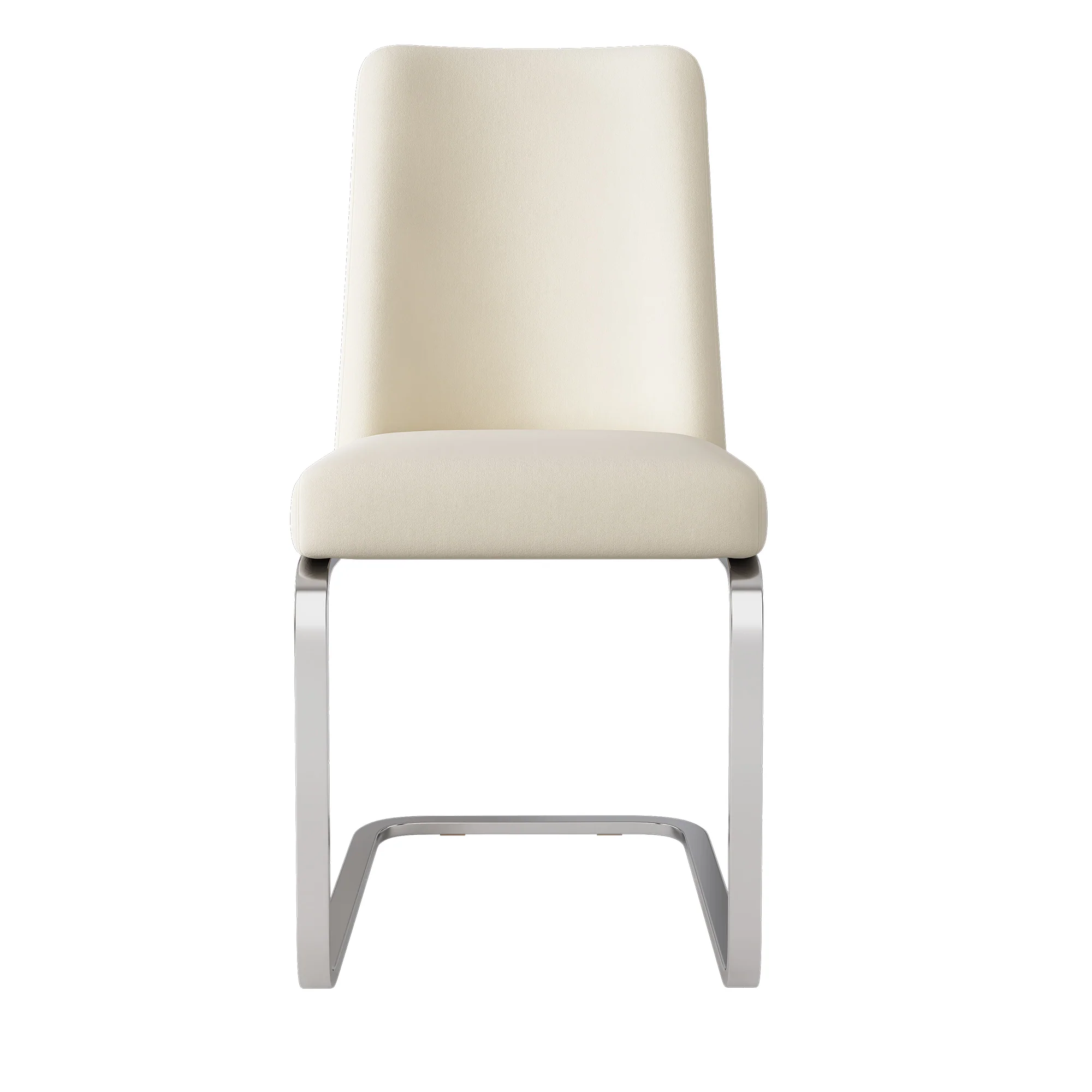 Velvet Dining Chair Set of 4, Diamond Back Silver Metal Legs, Beige - Image 9