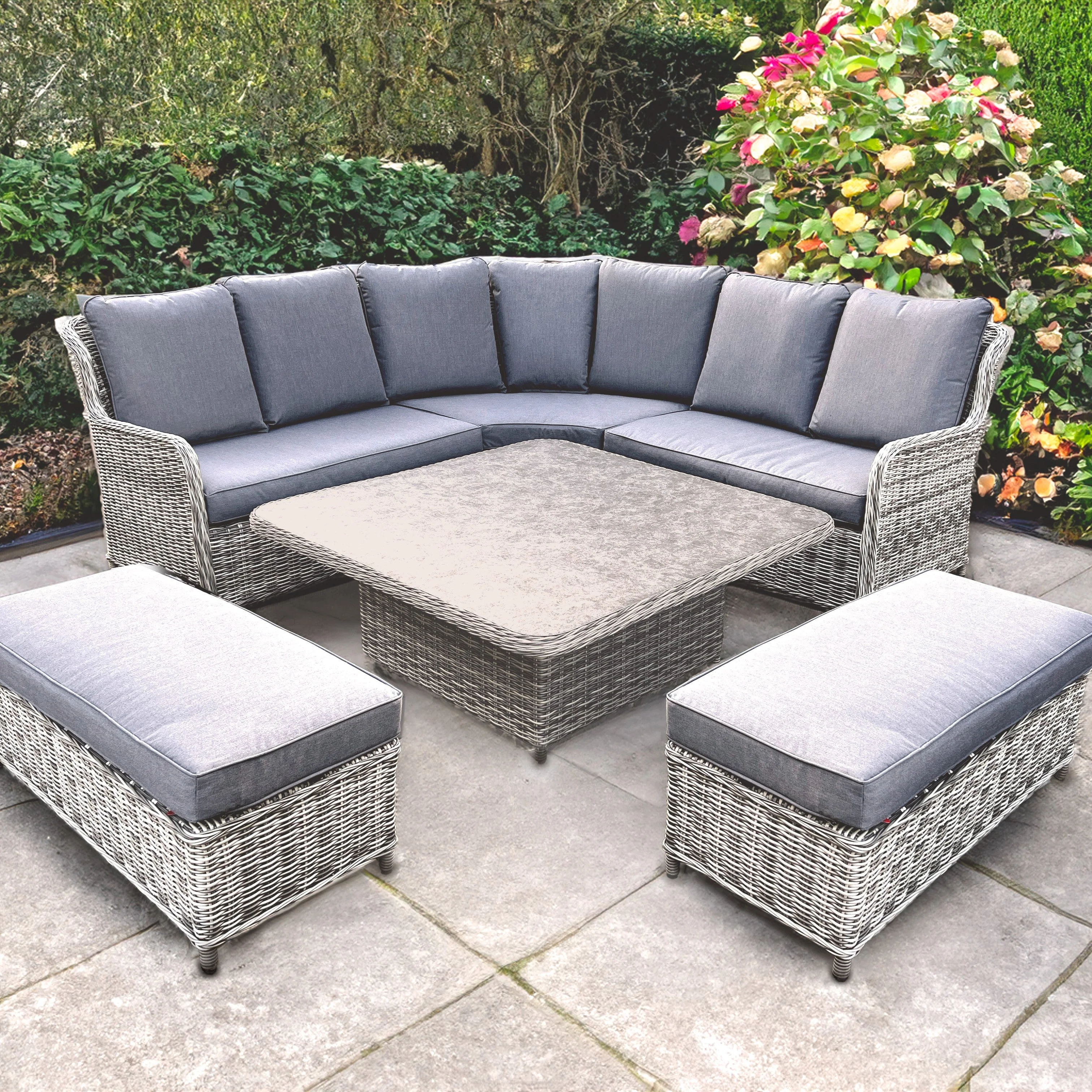 Vienna - Light Grey Large Corner Sofa Set
