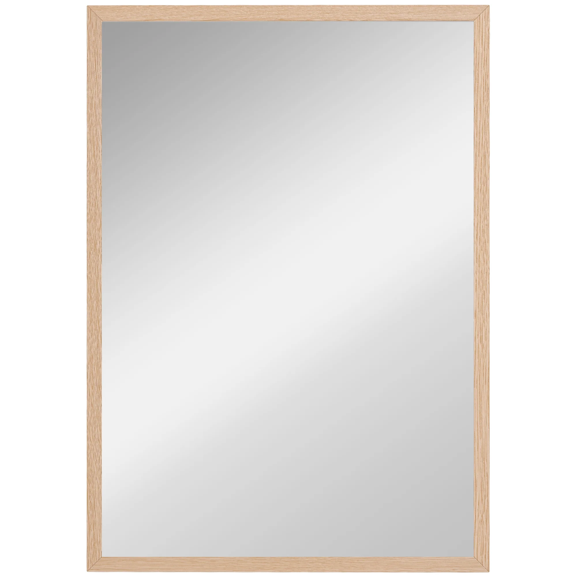 Wall Mirror, 50x70cm Decorative with 4 Hooks, Rectangular - Image 2