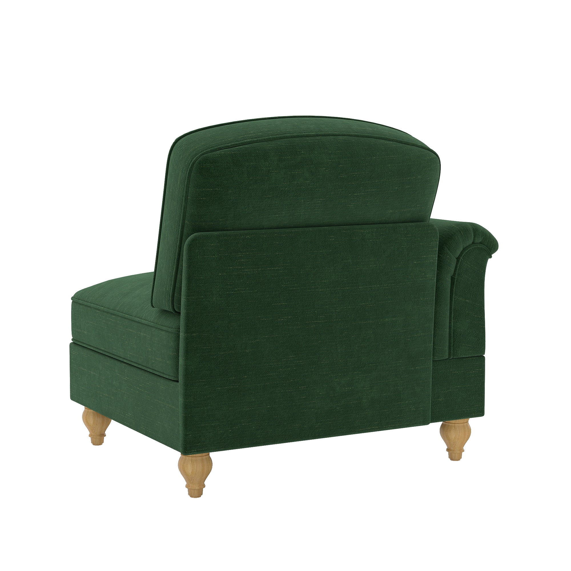 Windsor Modular LSF Cloud Sofa with Removable Ruffle and Cushion, Green Chenille - Image 7