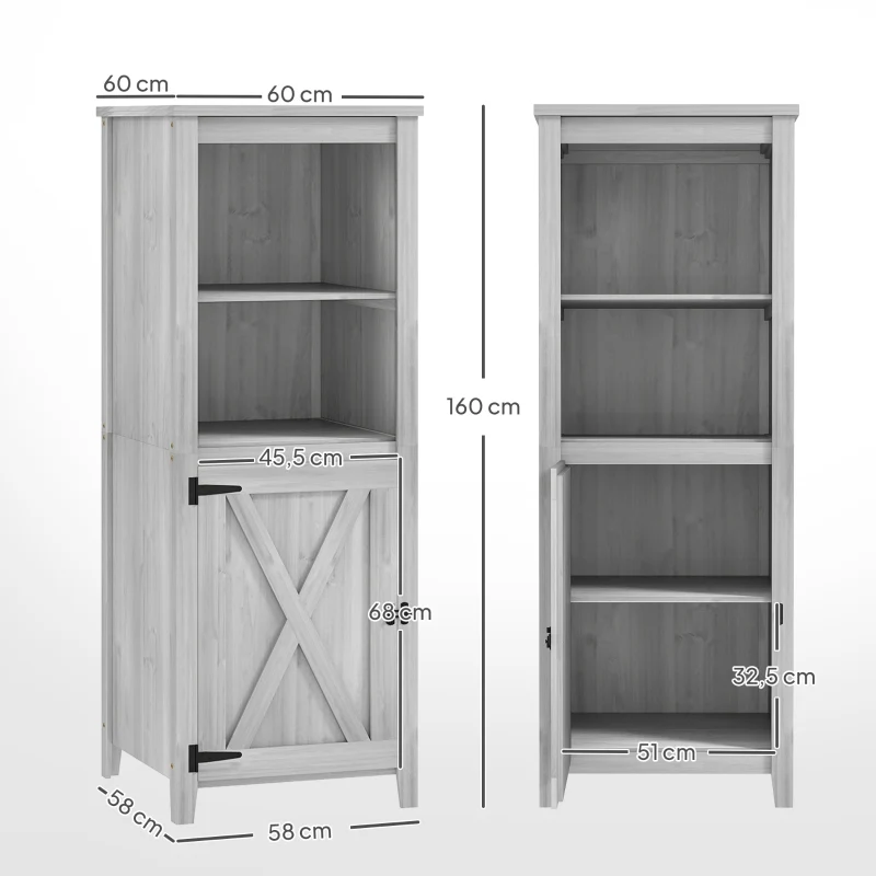 Wooden Garden Shed, Weatherproof, Lockable with Shelves, Light Gray - Image 3